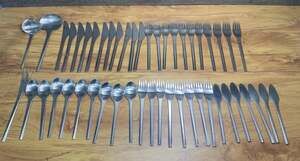 Georg Jensen Prism Stainless Flatware Denmark 49 Pieces Lot